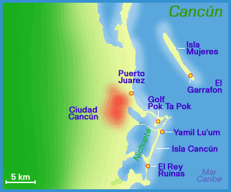 Mapa de Cancun