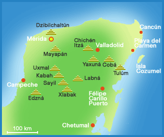 Maya Ruinen in Yucatán